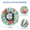 thumbnail image 3 of Shower Caps,Pioneer Flower Floral Print Pattern Waterproof Shower Cap for Women 4 Pieces,Double Reusable Hair Cover for Shower PEVA Elastic Stretch Hem, 3 of 7