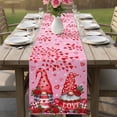 thumbnail image 4 of Valentine's Day Table Runner - 90 Inch Long Gnomes Roses Loves Romantic Watercolor Cotton and Linen Blended Dress Scarves Farmhouse Table Runner for Kitchen Dining, Coffee Table, 13" x 90", 4 of 8