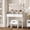 White, variant on Conate Makeup Vanity Desk with Mirror and Lights, Dressing Table Set with Power Outlets, Storage Chair and 2 Drawers 9 LED Bulbs for Bedroom