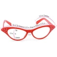 thumbnail image 4 of Hip Hop 50's Shop 1950s Cat-Eye Glasses for Kids, Plastic Costume Glasses with Rhinestones (Child Red), 4 of 8