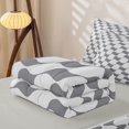 thumbnail image 5 of Erosebridal Geometric Art Wave Zipper Queen Comforter Set with Fitted Sheet and 2 Pillowcases,Gray Curved Line Zipper Bedding Set For Boys,Light Gray Reversible,4 Pieces, 5 of 7