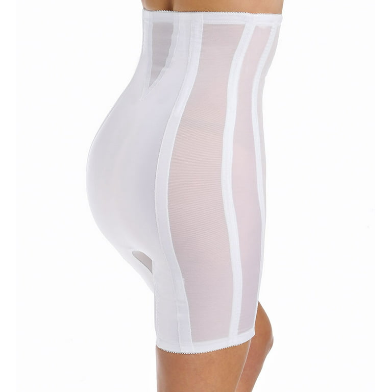 Women's Rago 6210X Plus Firm High Waist Long Leg Shaper with Zipper (White  8X)