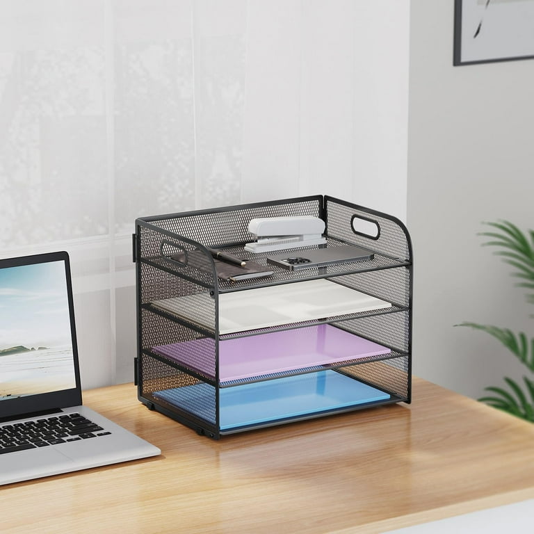 Marbrasse 4-Tier Desk Organizer Tray, Black photo 7