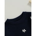 thumbnail image 5 of Bagilaanoe Newborn Baby Girl Knitted Romper Sweater Long Sleeve Bodysuits Flower Embroidery Pullover 3M 6M 9M 12M 24M Infant Warm Jumpers Tops Fall Loose Knitwear, 5 of 8