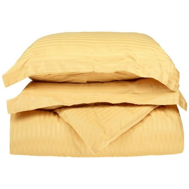 400 Thread Count Egyptian Cotton Twin Duvet Cover Set Stripe Gold