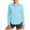 #03 Light Blue 【Mix, Match & Rotate: Stock Up on Daily Colors】, variant on Women's Solid Color Casual Long Sleeve Collared Sun Protection Shirt | CSEONE,Black L
