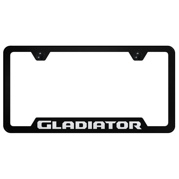 Jeep Gladiator Laser Etched Logo Cut-Out License Plate Frame (Black)
