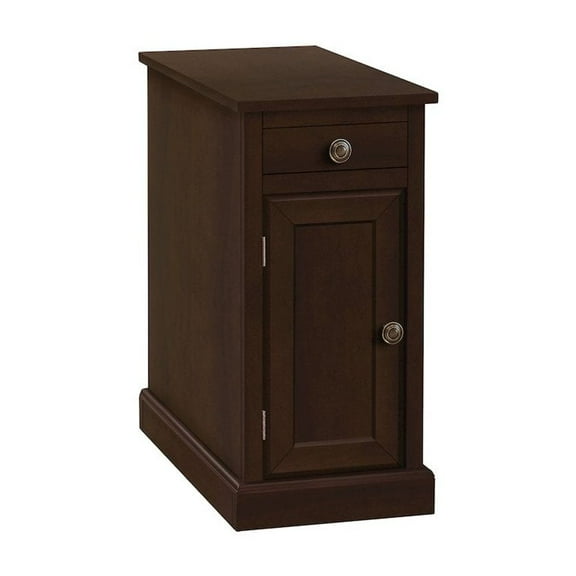 Accent Table - End - Side Table - Nightstand - Storage Drawer - Brown Veneer