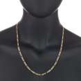 thumbnail image 4 of 4mm 14k Yellow Gold Plated Flat Figaro Choker Chain Necklace, 18 inches, 4 of 7