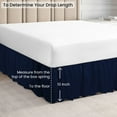 thumbnail image 5 of CCNY Dust Ruffled Style Bed Skirt Full XL size Adjustable Elastic 10" Drop Length Microfiber Made Navy Blue Bedskirts, 5 of 6