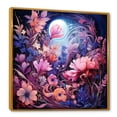 thumbnail image 2 of Designart "Meadow Breeze Pink and Purple Florals Dance" Landscapes Framed Wall Art - Blue Meadow Hallway Framed Wall Art Decor, 2 of 6