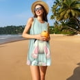 thumbnail image 3 of Lafuoo White Bunny Bottom And Easter Eggs Pattern Women's Sleeveless Dress, Round Tie Pocket Short Sleeve Dress Summer Clothing, Suitable for Vacation, Leisure, Work-XX-Large, 3 of 8