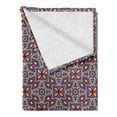 thumbnail image 2 of Geometric Soft Flannel Fleece Throw Blanket, Retro Mesh Composition with Triangles and Rhombuses Design Pattern, Cozy Plush for Indoor and Outdoor Use, 60" x 80", Orange Lavender, by Ambesonne, 2 of 5