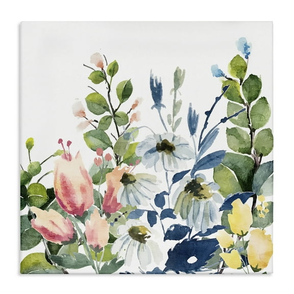 Stupell Industries Assorted Spring Blooms Plants & Flowers Painting Wrapped Canvas Art Print Wall Art, 17 x 17
