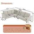thumbnail image 5 of Modular Couches and Sofas Sectional with Storage, 4 Seat Sectional Sofa for Living Room, U Shaped Sectional Couch with Reversible Chaises, Teal Blue, 5 of 9