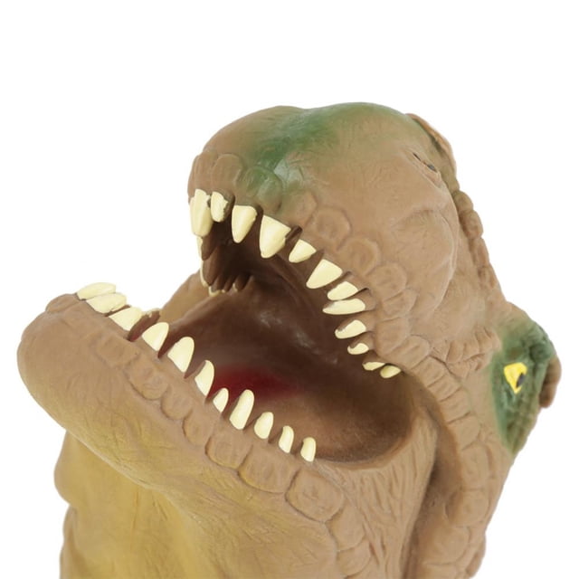 Juguetes de marionetas de mano de dinosaurio suave, marionetas de mano de dinosaurio realistas de goma marionetas de mano de dinosaurio Tyrannosaurus Rex marionetas de juguete para padres(marrón)