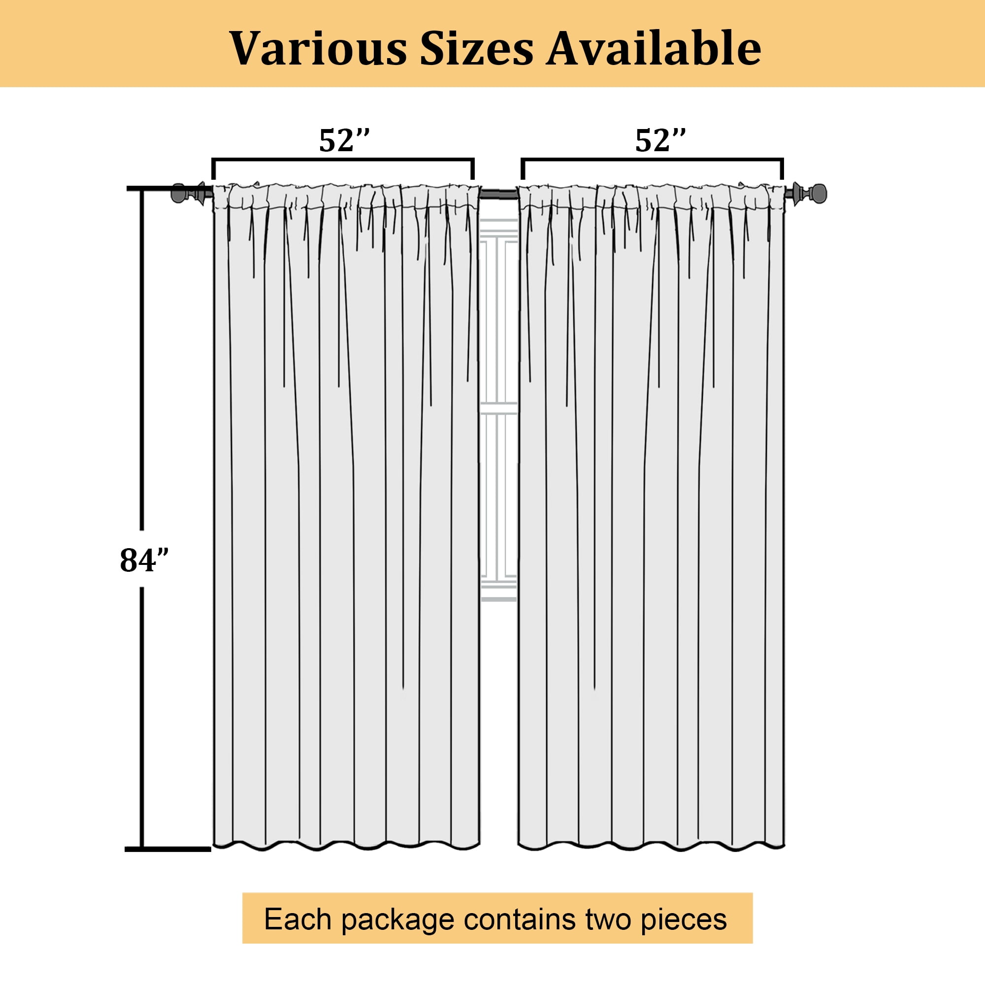 Patin Green Curtains 2 Panels 52 x 84 Inch, Vintage Faux Linen Textured Light Filtering Airy Farmhouse Curtains, Privacy Rod Pocket Bedroom Window Drapes for Living Room Sliding Door