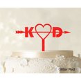 thumbnail image 1 of Décoration de Gâteau de Mariage Personnalisée Initiale, Décoration de Gâteau Pailletée Rouge Personnalisée, Option de Couleur Disponible, 6-8 Pouces de Large, 1 of 1