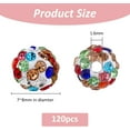 thumbnail image 2 of 120Pcs Rhinsestone Clay Pave Beads Round Mixed Color 7~8mm Hole: 1.6mm, 2 of 9