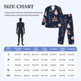 thumbnail image 4 of Salouo Autumn Leaves With Blue Print Button-Front Long Sleeve Pajama Set for Men, Soft 2Pjs Men's Long Sleeve Sleepwear-Large, 4 of 7