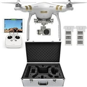DJI Phantom 3 Professional Quadcopter Drone with 4K Camera + 3-Axis Gimbal Flight Bundle includes Drone, Aluminum Carrying Case and Spare Intelligent Flight Battery