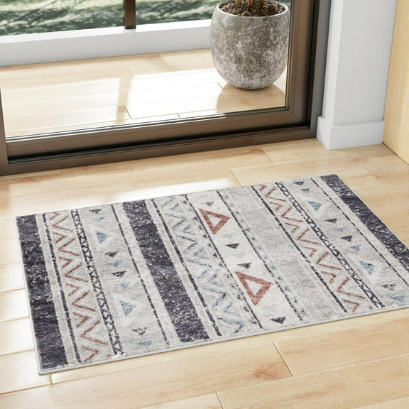 Unique Loom Eco Southwestern Collection Area Rug - Holbrook (5' 3" x 8' Rectangle Gray/Black)