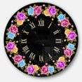 thumbnail image 1 of Designart 'Shabby Chic vintage Rose ' Farmhouse wall clock, 1 of 6