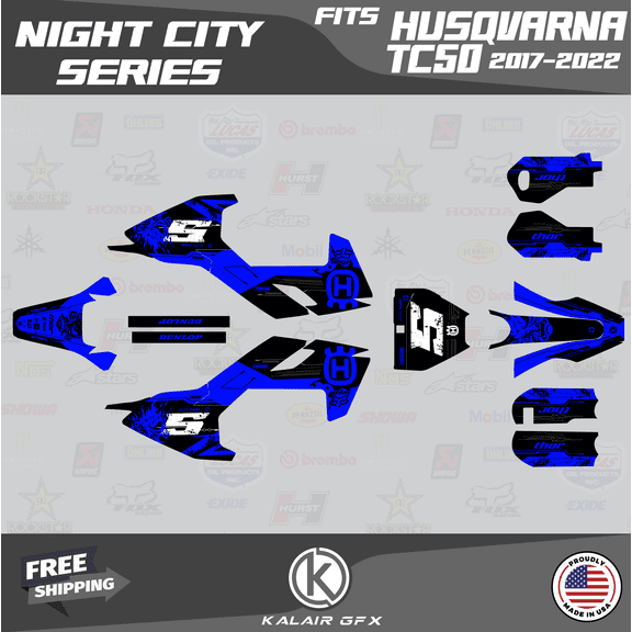 Kalair GFX Graphics Kit for Husqvarna TC50 (2017-2018) Night-city Series