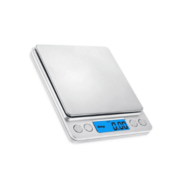 Báscula Gramera de Cocina Digital Alta Precisión, 0.1 X 1000g Capacidad máxima 1 kg Belug Gris
