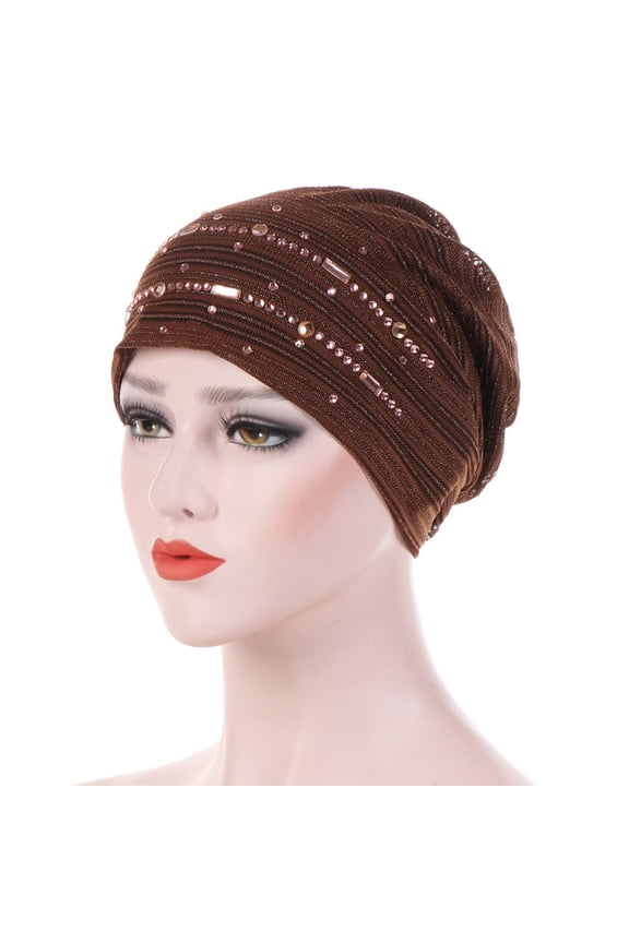 Under$12 Women's Hats & Caps, Chemo Hat, Sleep Head Scarf for Cancer Patient, Lightweight Lined Cap Coffee One Size