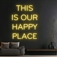 thumbnail image 2 of Handmadetneonsign Custom This Is Our Happy Place Neon Sign, Custom Quote Name LED Light, 2 of 5