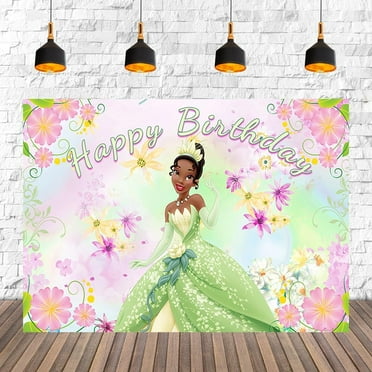 Custom 5x3ft Princess Tiana Birthday Backdrop Princess and Frog Photo Background for Party Cake Table Decoration Supplies