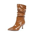 thumbnail image 2 of Taylonsss Women's Fashionable Pointed Toe Mid-Calf Boots with Patent Leather Finish and Comfortable Heel for Winter Versatile Slouchy Design for Day to Night Wear, 2 of 8