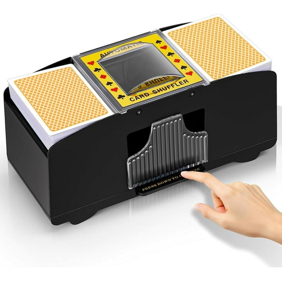 Automatic Card Shuffler 1/2/4/6 Decks,Battery Operated Electric Playing Card Shuffler for UNO,Casino Card Game,Poker,Phase 10,Blackjack,Texas Hold'em,Home Card Games