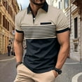 thumbnail image 2 of Sopiago Polo Shirts Men Short Sleeve Polo Shirts Cotton Golf Shirts Fashion Casual Raglan Khaki,XXXL, 2 of 4