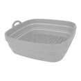 thumbnail image 1 of Reusable Fryer Liners Wave Grain Square Fryer Silicone Basket for Home Baking Camping Barbecuing Grey, 1 of 5