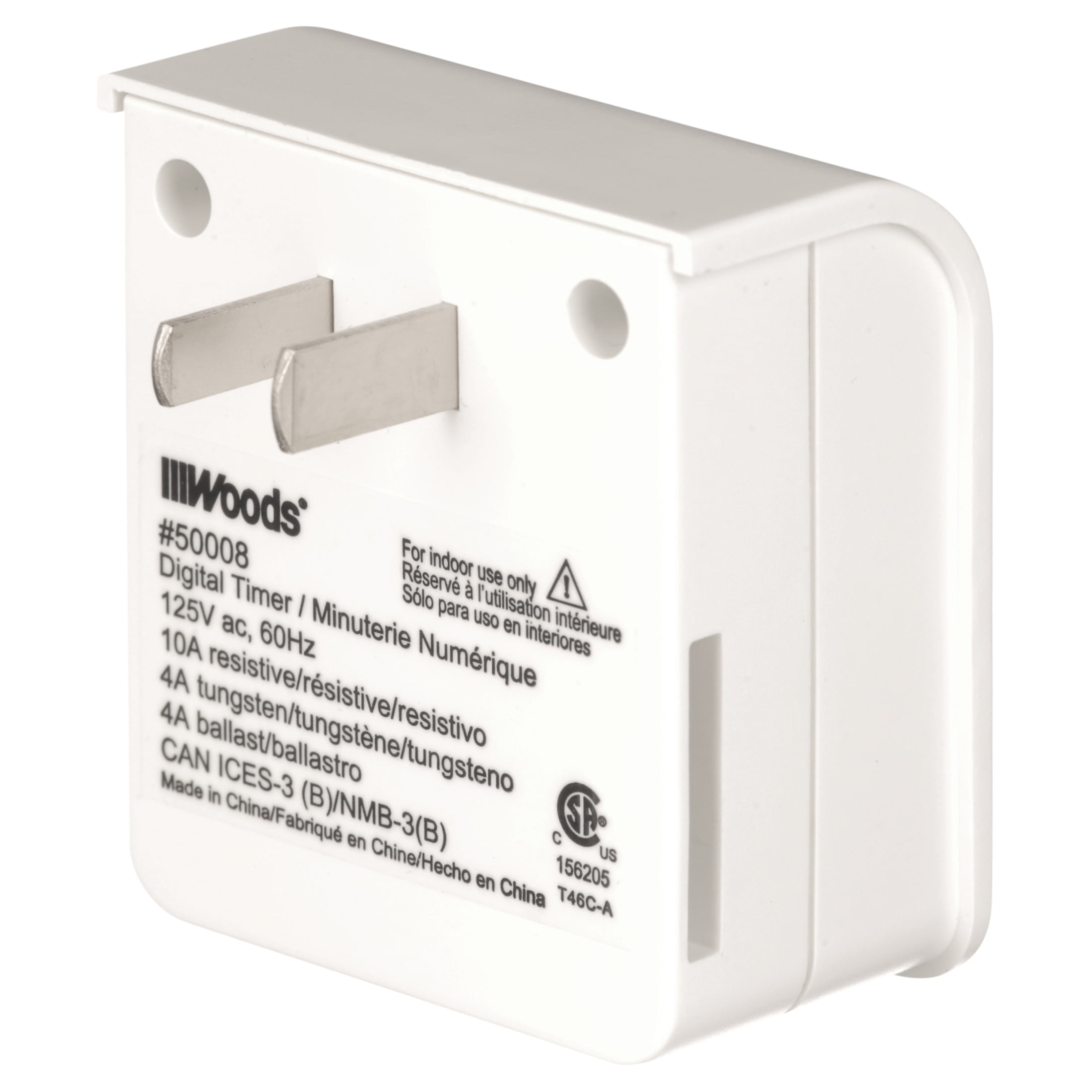 Woods 2-Conductor Indoor Digital 7-Day Lamp Timer, White, 50008