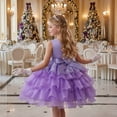 thumbnail image 4 of Ticikt Baby Girl Pageant Dress Sequins Princess Dress Toddler Flower Wedding Birthday Party Gown Dresses,Color:Purple, 4 of 7