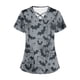thumbnail image 5 of Tops Cortos para las Mujeres, Halloween Impreso en Cuello en V con Bolsillo, Moda Casual Manga Corta, 5 of 5