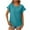 #69-Blue, variant on Staron Clearance Womens Loose Summer Tops Spring Solid Crew Neck Blouses Basic Trendy Clothes Spring Summer Shirts Ruffle Short Sleeve Eyelet Tops White S