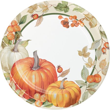 Pumpkin Harvest Paper Plates  24 ct