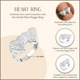 thumbnail image 2 of .925 Sterling Silver Double Heart Nugget Ring, Size 10, 2 of 4