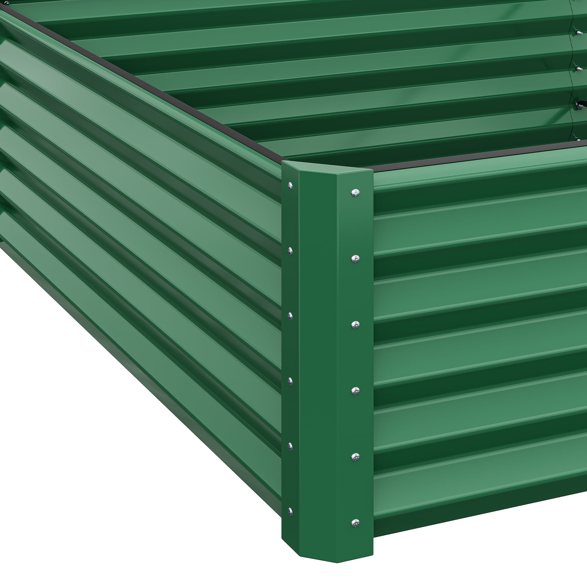 Uforic 8ftx4ftx1.5ft Large Raised Garden Bed Kit,Outdoor Galvanized Metal Patio Planter Box with Safety Rubber & Gloves, for Vegetables Flowers,Green