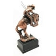 thumbnail image 3 of Western Rodeo Wild Cowboy With Bucking Horse Bronze Electroplated Figurine Statue, 3 of 4
