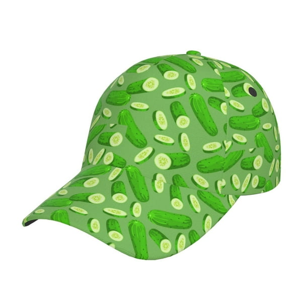 Fotbe Green Cucumber Gorro Clásico de Béisbol, Gorra Ajustable con Broche Snapback, Gorro de Exterior de Algodón Suave