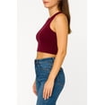 thumbnail image 3 of Women's Cropped Ribbed High Neck Cotton Stretch Tank Top 2-Pack, 3 of 4