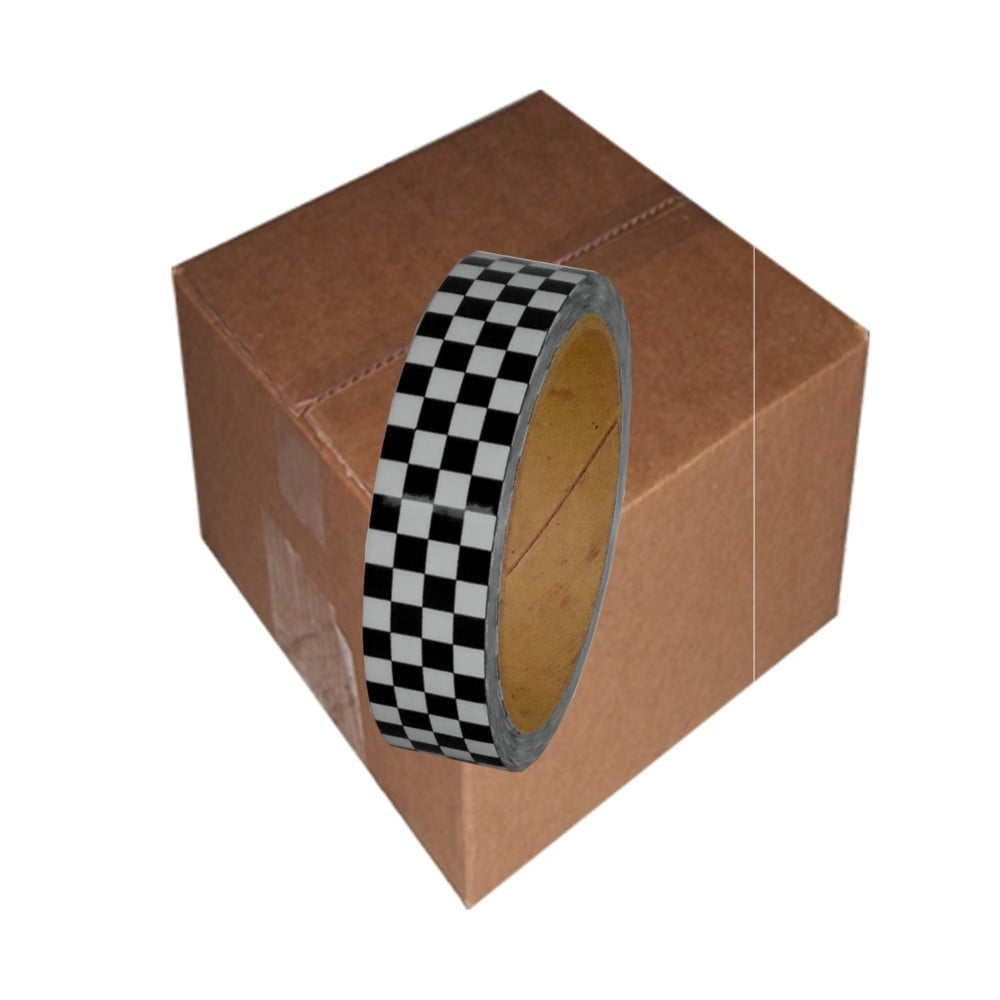 Laminated Checkerboard Outdoor Vinyl Tape 1" X 18 Yard Roll Gray / Black (24 Roll / Case)