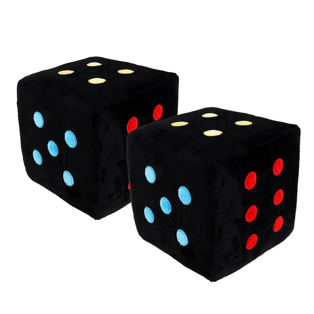 2pcs Plush Pillow Large Stuffed Dice Toy 20cm Length For Playing