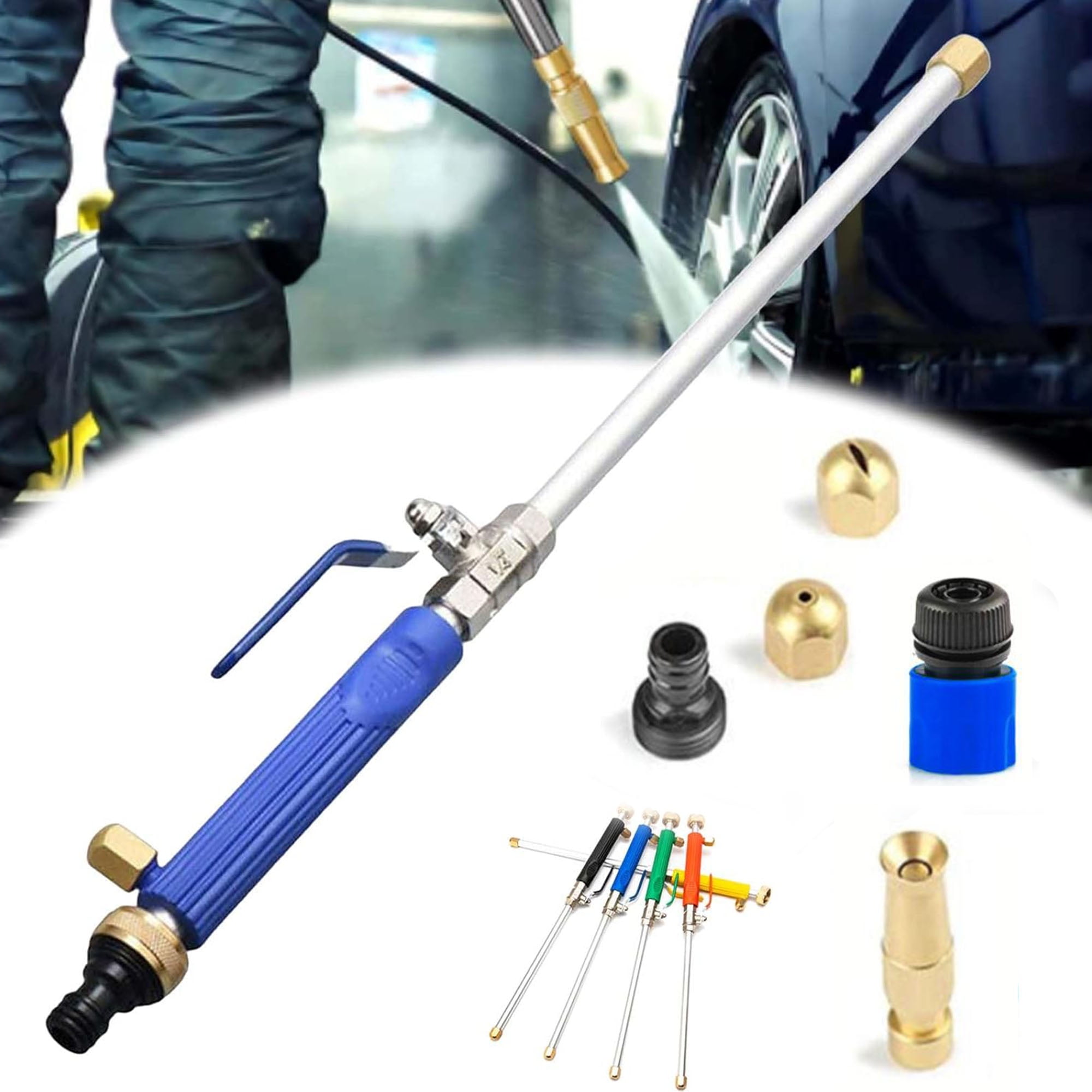 Pressure Washer, J2-in-1 High Pressure Power Washer, with 2 Jet Different Nozzle and Hose Quick Connectors, Easily Removes Stubborn Stains