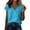 Blue, variant on Womens Short Sleeve Tops Dressy Casual Summer Shirts for Women V Neck Wrap Cute Front Vacation Loose Blouses by Yigetop Blue 2XL
